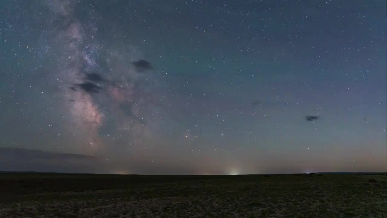 戈壁星空延时视频素材