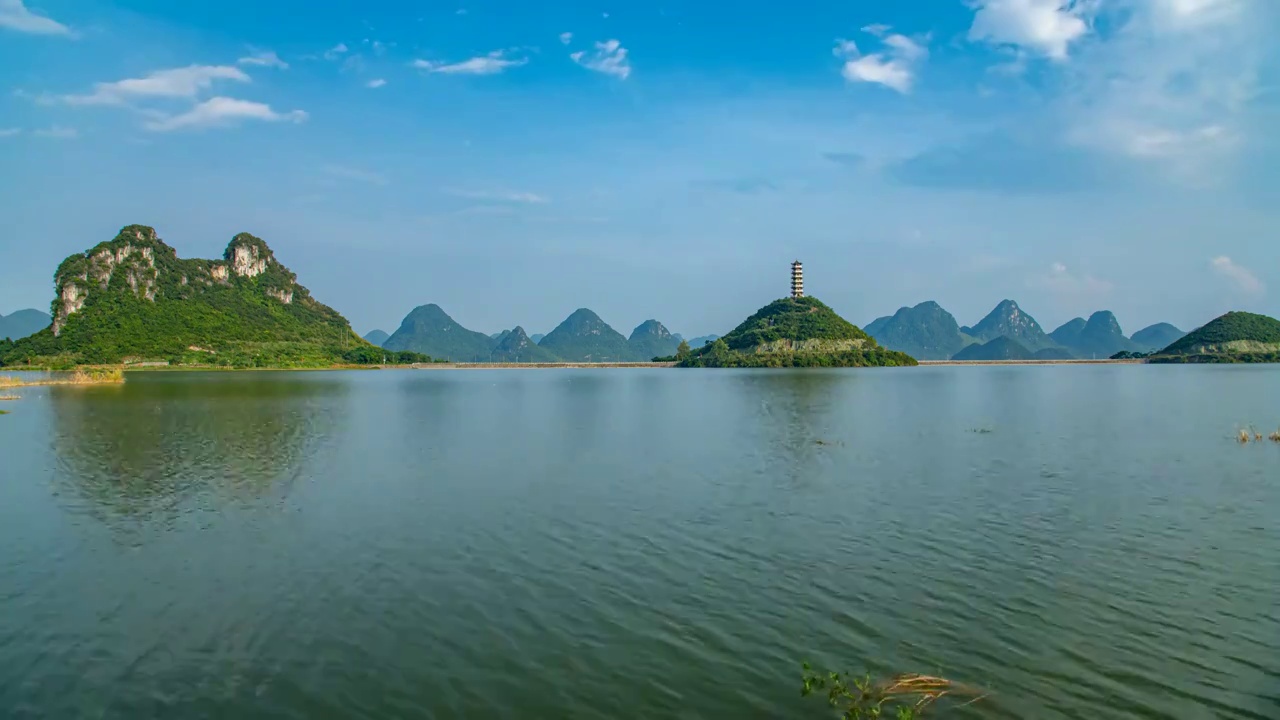 广西罗城成龙湖延时视频素材