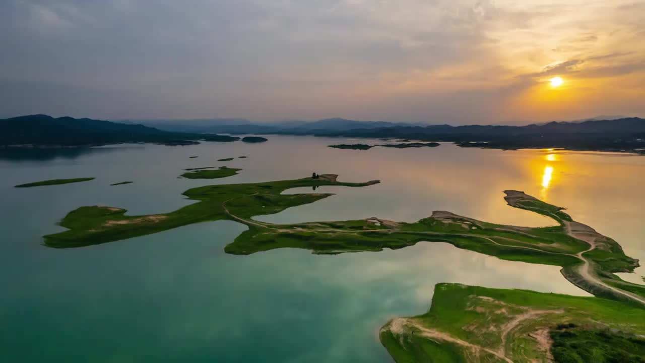 岗南水库风光延时视频素材