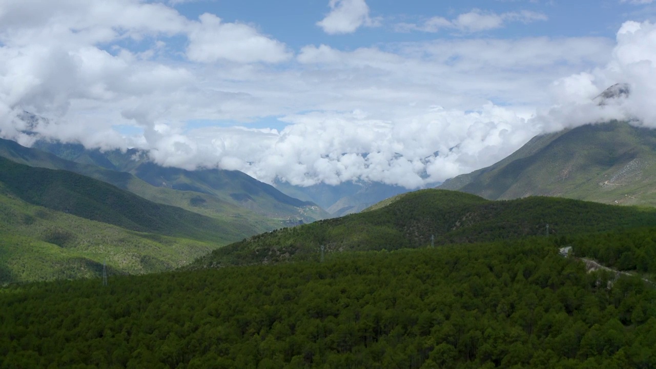 白马雪山山谷航拍视频素材