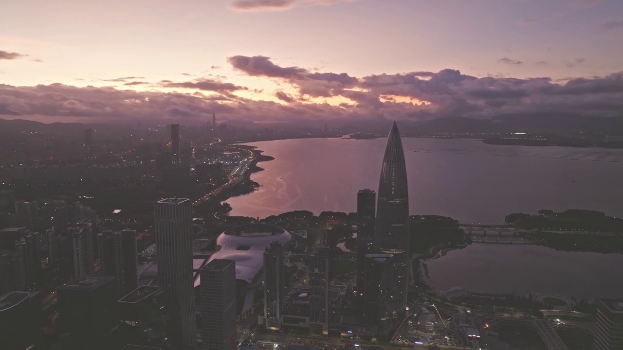 深圳湾日出朝霞视频素材