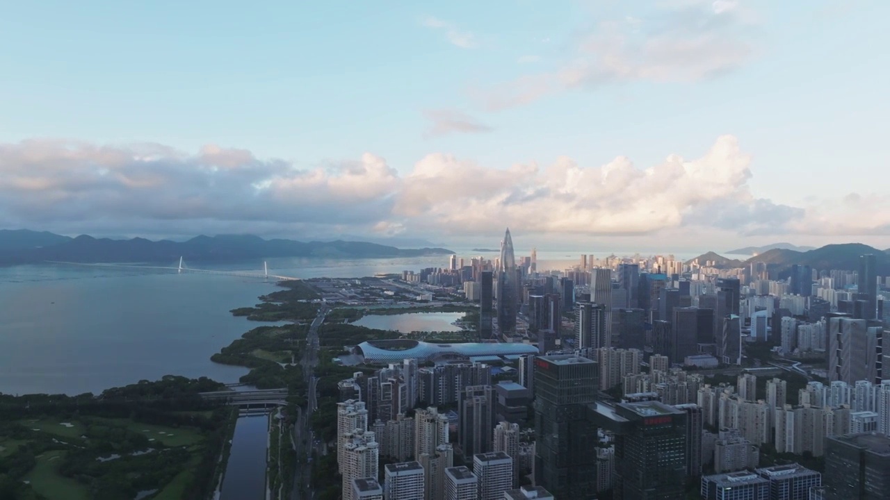 深圳南山CBD建筑群日出视频素材