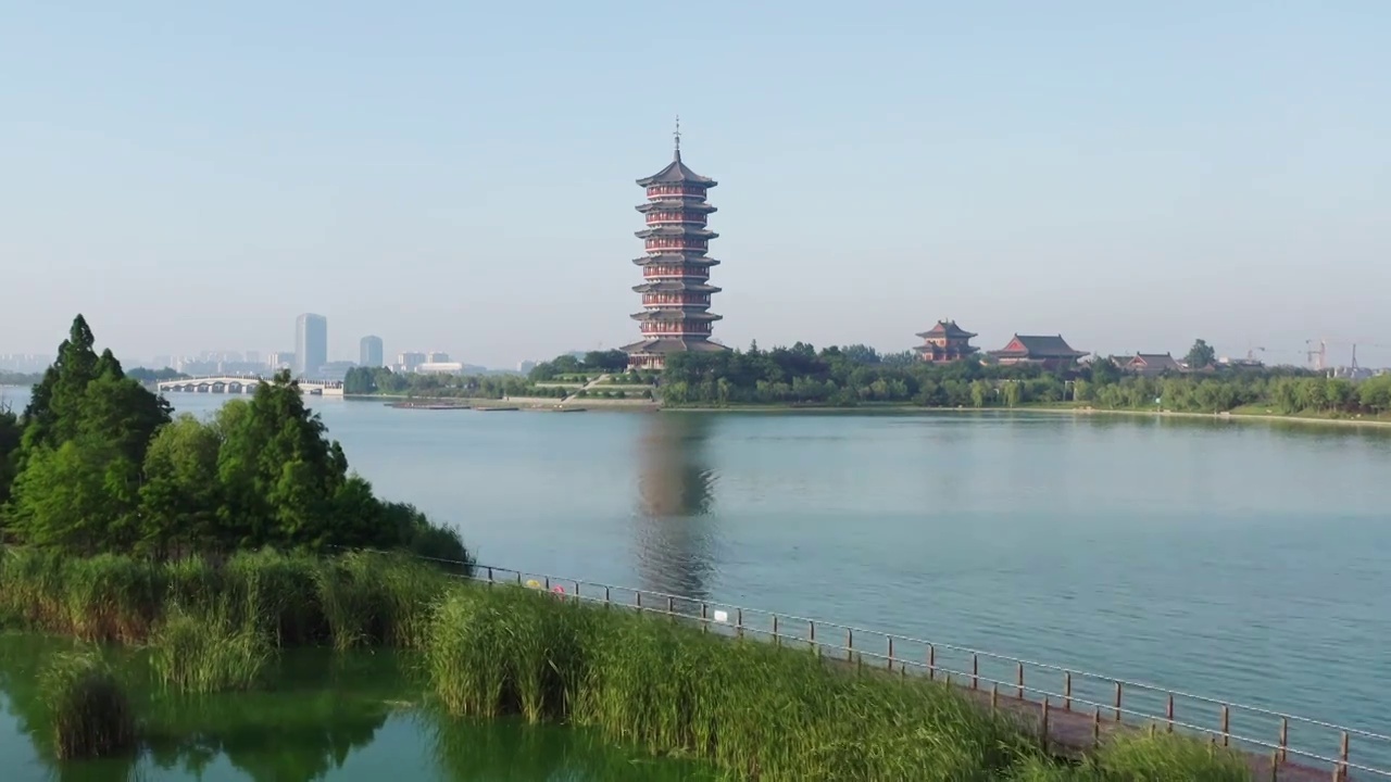 青岛胶州少海湿地公园视频素材