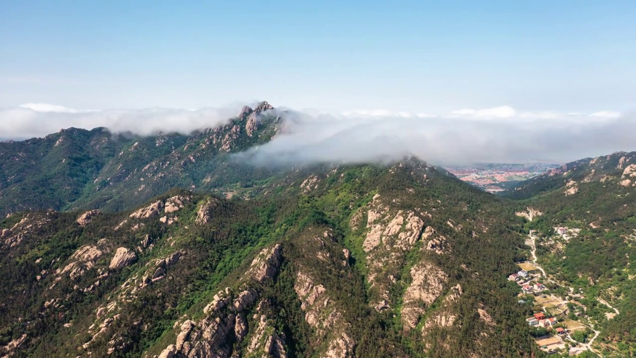 青岛崂山北九水平流雾云海美景视频素材