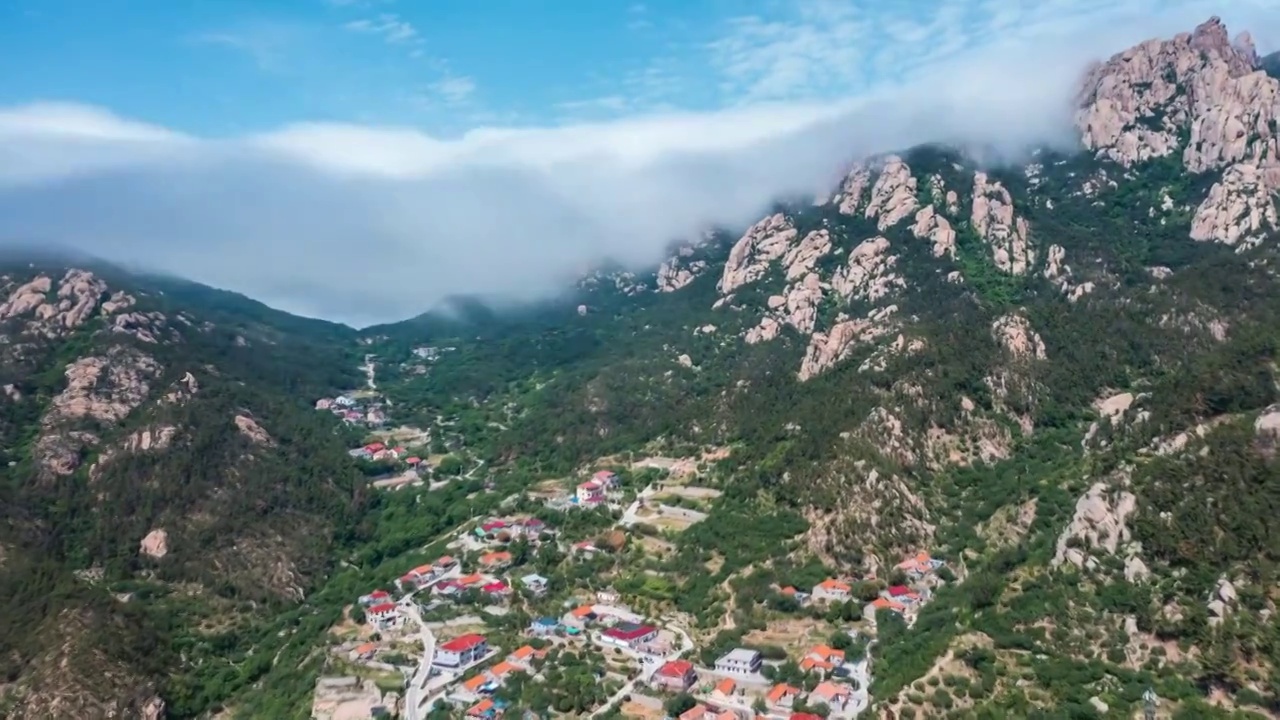 青岛崂山北九水平流雾云海美景视频素材