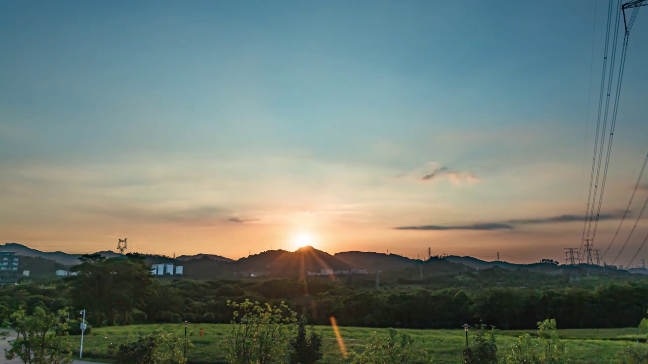 深圳石岩湖湿地公园日落视频素材