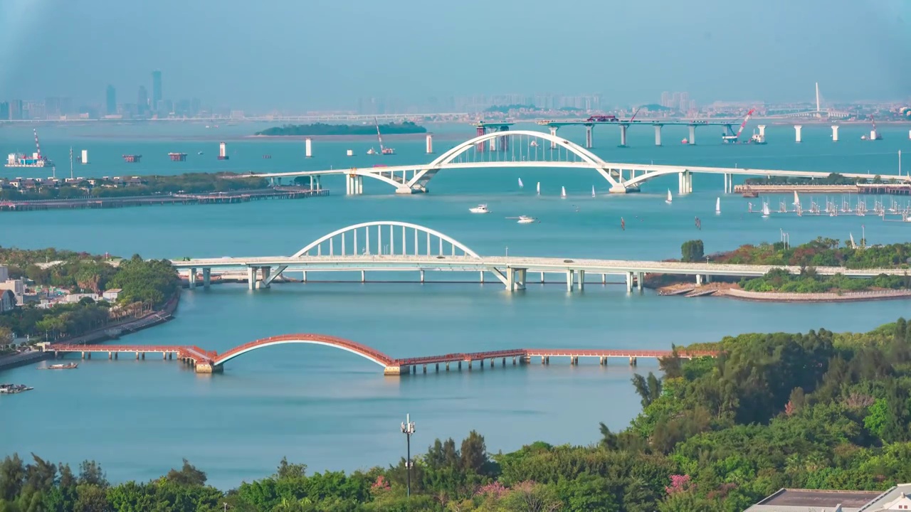 厦门五缘湾风光延时视频素材