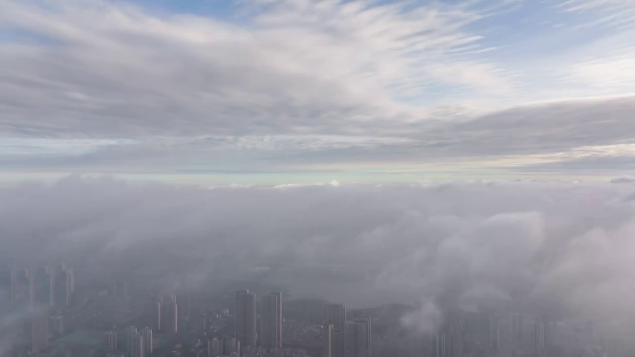 武汉夏日城市云海航拍风光视频素材