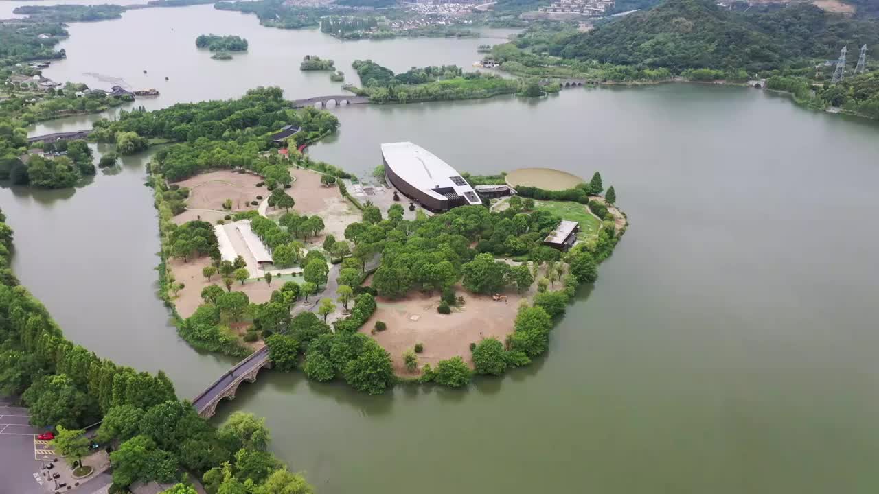 湘湖跨湖桥遗址博物馆视频素材