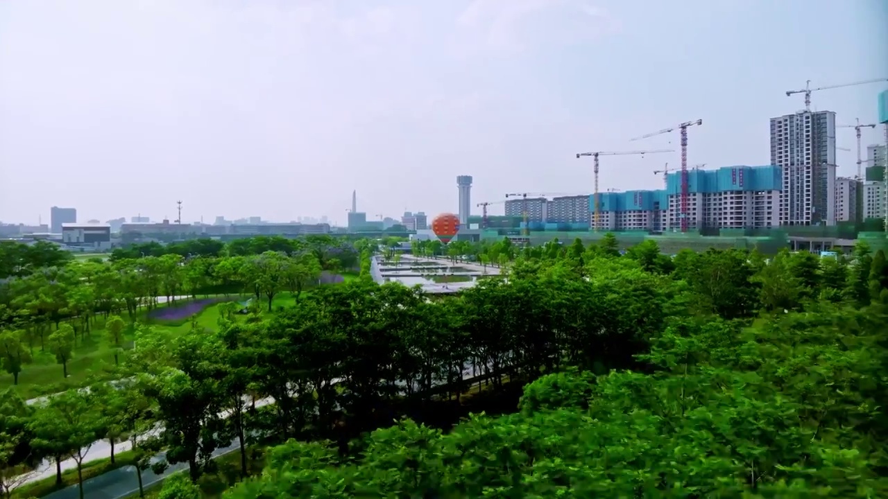 佛山三龙湾南海三山文翰湖万科天空之城航拍视频素材