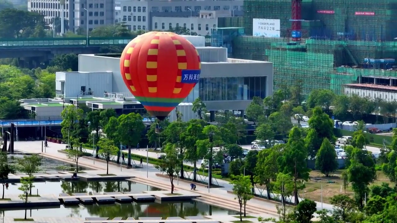 佛山三龙湾南海三山文翰湖万科天空之城航拍视频素材