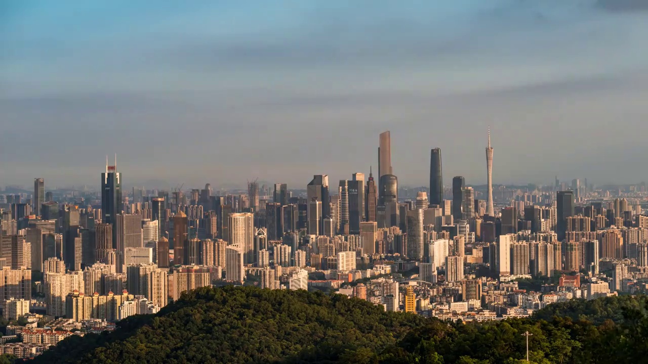 广州白云山拍广州CBD建筑夜景视频素材