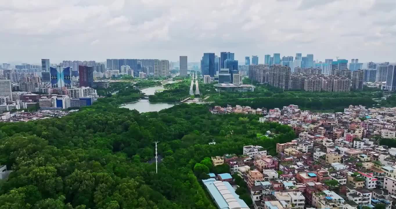 佛山南海千灯湖城市中轴CBD建筑航拍视频素材