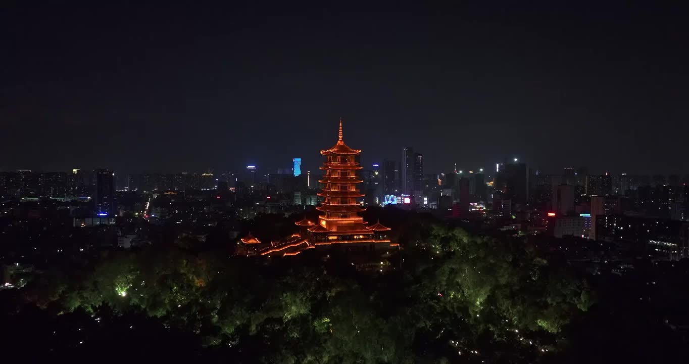 佛山南海千灯湖城市中轴CBD中央科创区城市夜景灯光秀视频素材