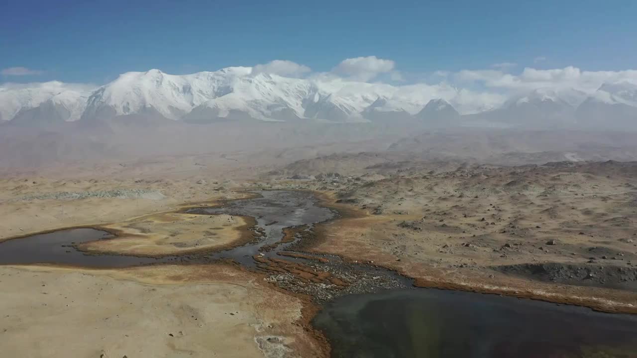 新疆喀拉库勒湖公格尔九别峰雪山风光视频素材