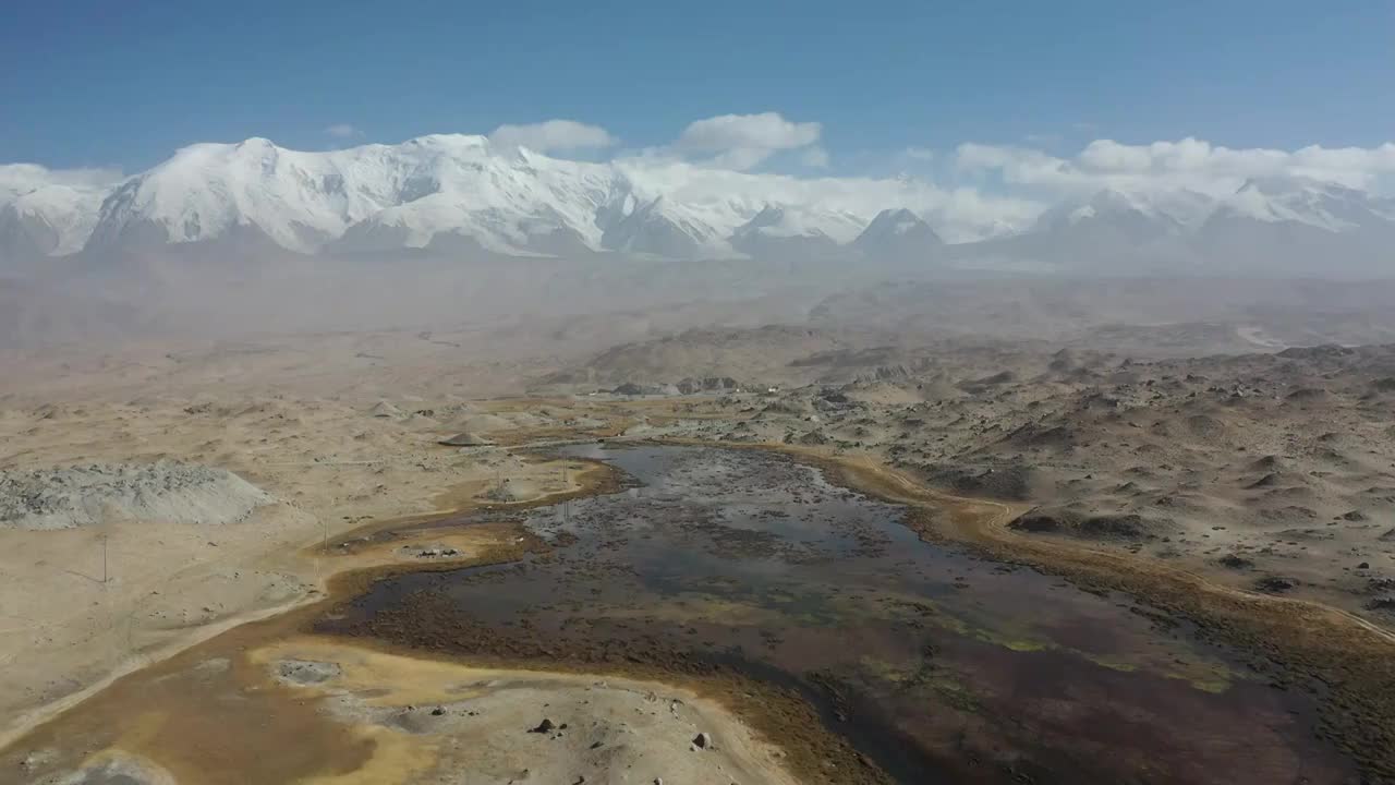 新疆喀拉库勒湖公格尔九别峰雪山风光视频素材