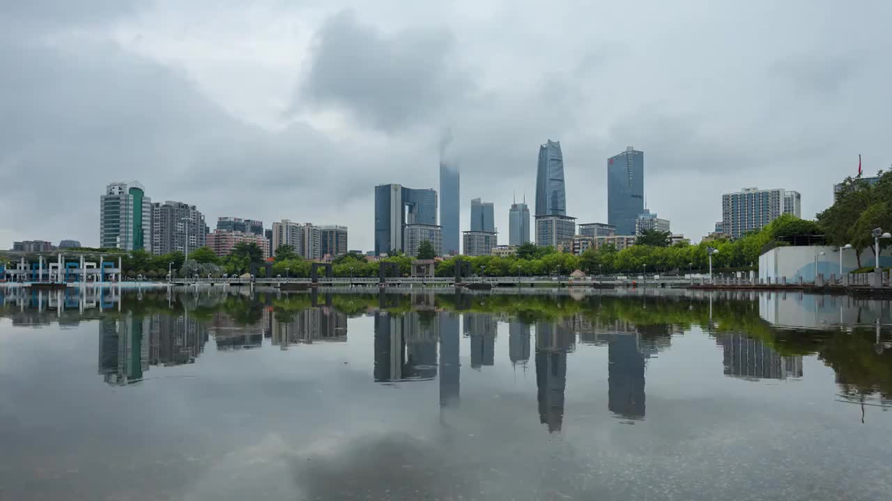 东莞CBD天际线延时风光视频素材