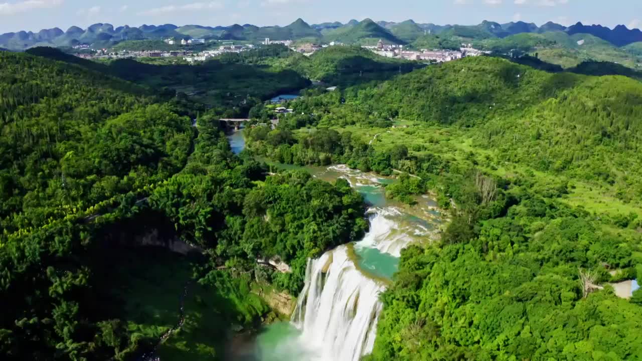 黄果树瀑布航拍延时视频素材