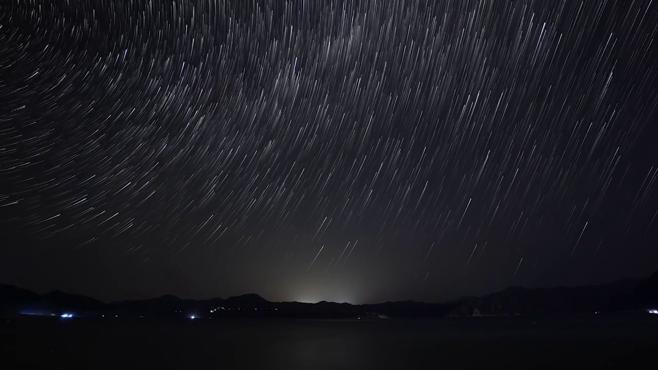 河南洛阳西子湖星轨星空视频下载