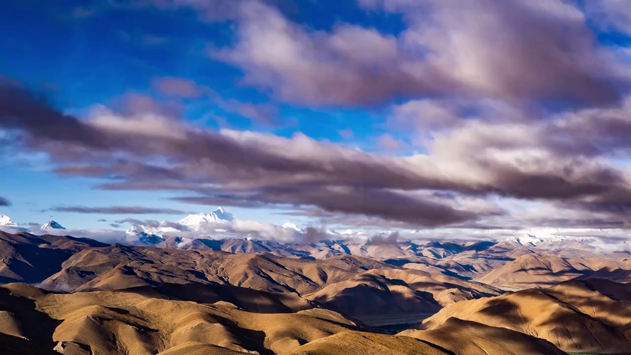 加乌拉山垭口拍喜马拉雅山珠峰延时全景视频素材