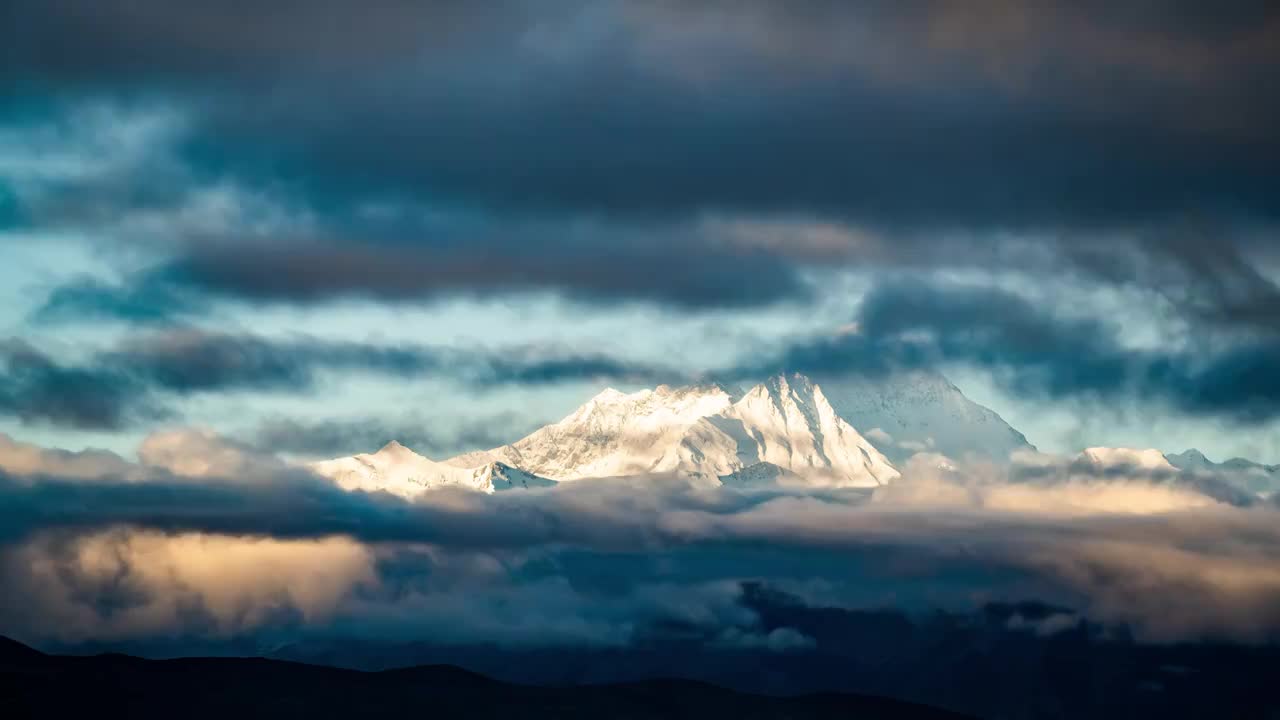 西藏雪山珠穆朗玛峰延时视频下载