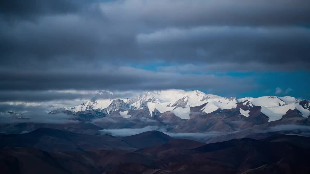 喜马拉雅山脉雪山延时视频素材