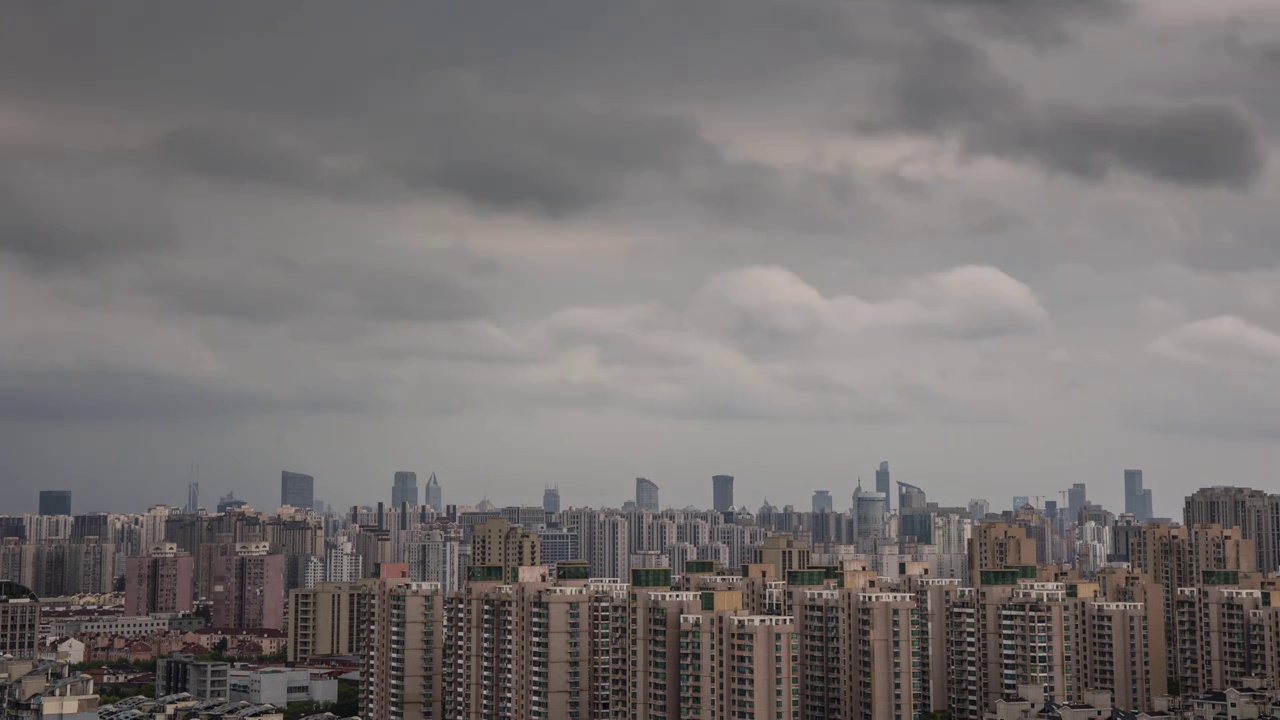 上海城市暴风雨视频素材