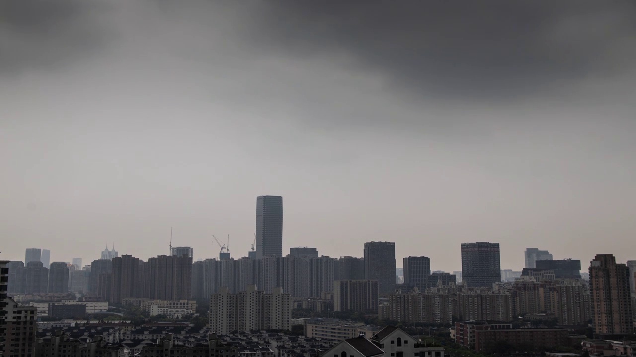 上海城市暴风雨视频素材