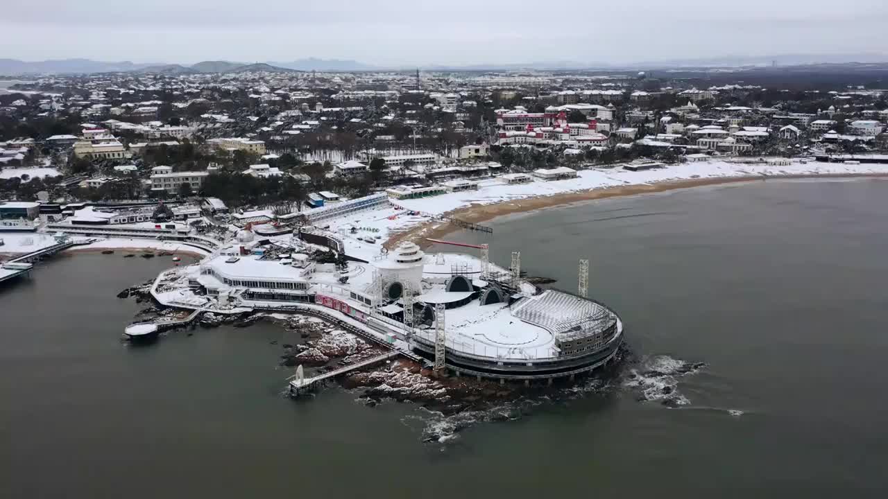 河北省秦皇岛北戴河雪景视频视频素材