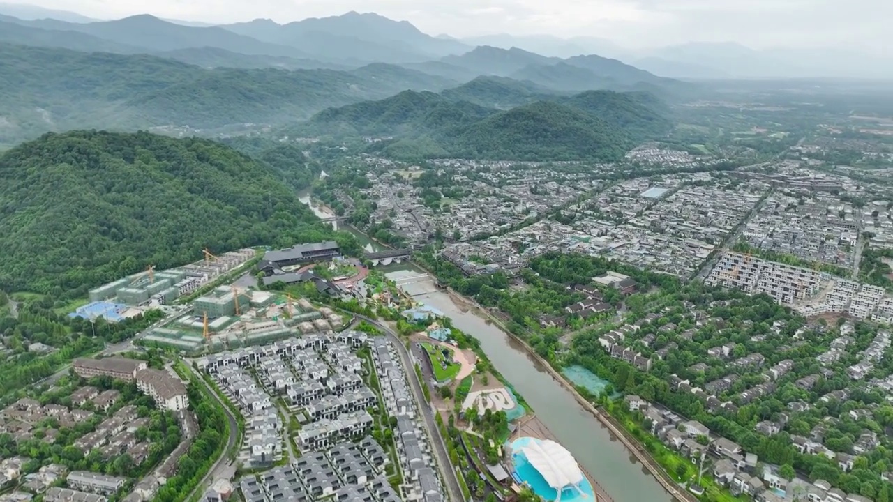 崇州市街子古镇鸟瞰视频素材