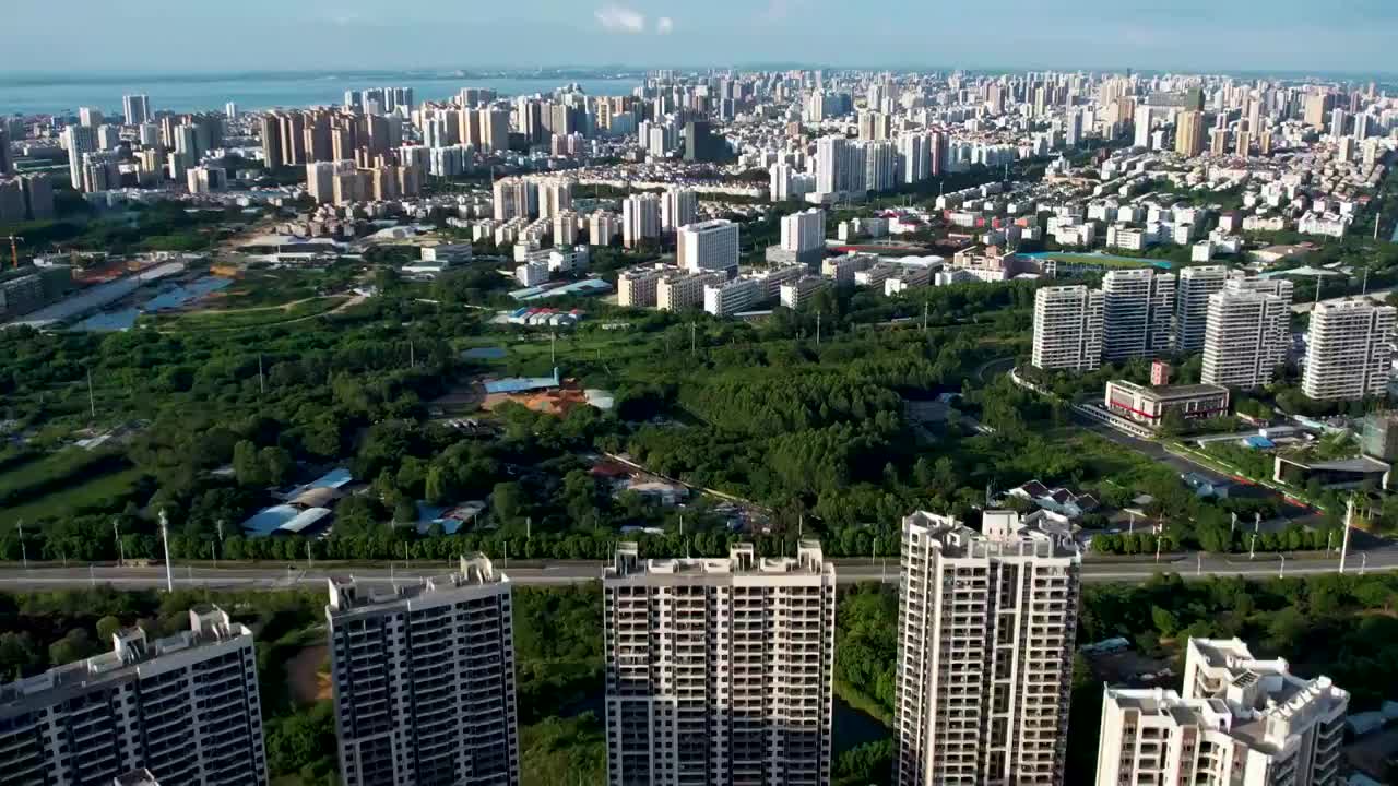 广西北海城市风光航拍视频素材