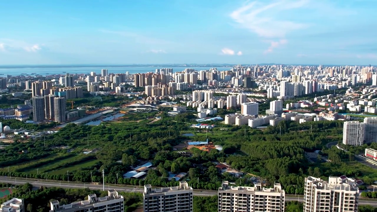 广西北海城市风光航拍视频素材