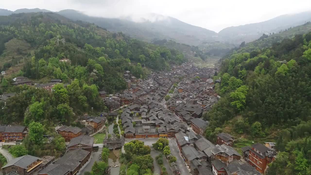 贵州侗寨航拍视频视频素材