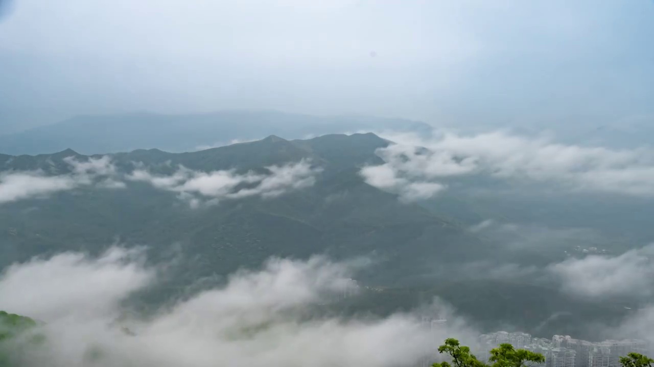 深圳梧桐山云雾延时视频素材