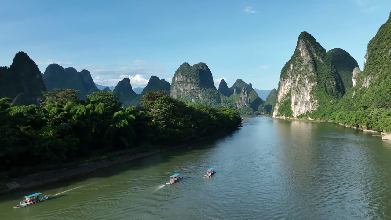 航拍桂林山水视频素材