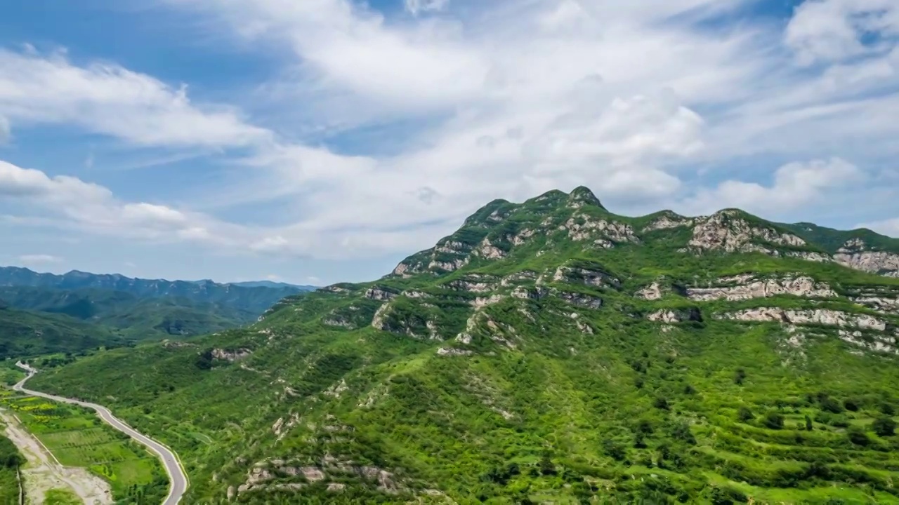 航拍太行山风光延时视频素材