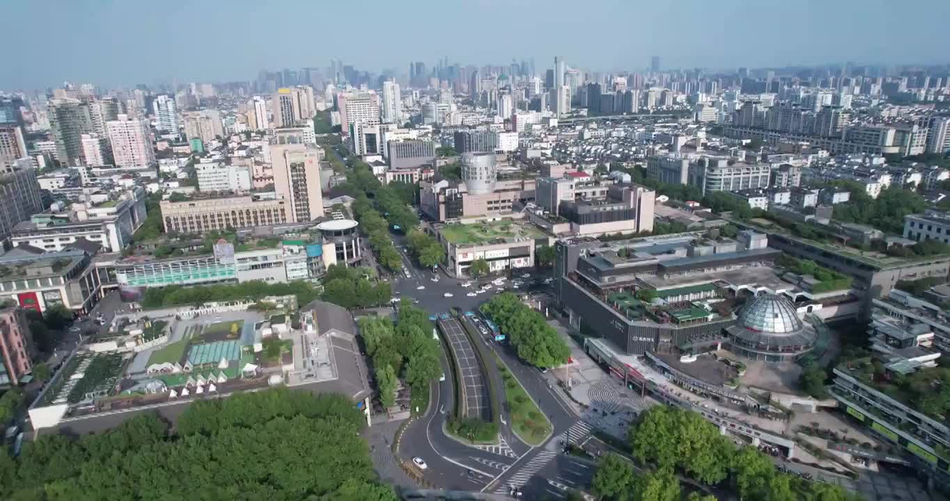 杭州西湖区城市建筑航拍视频素材