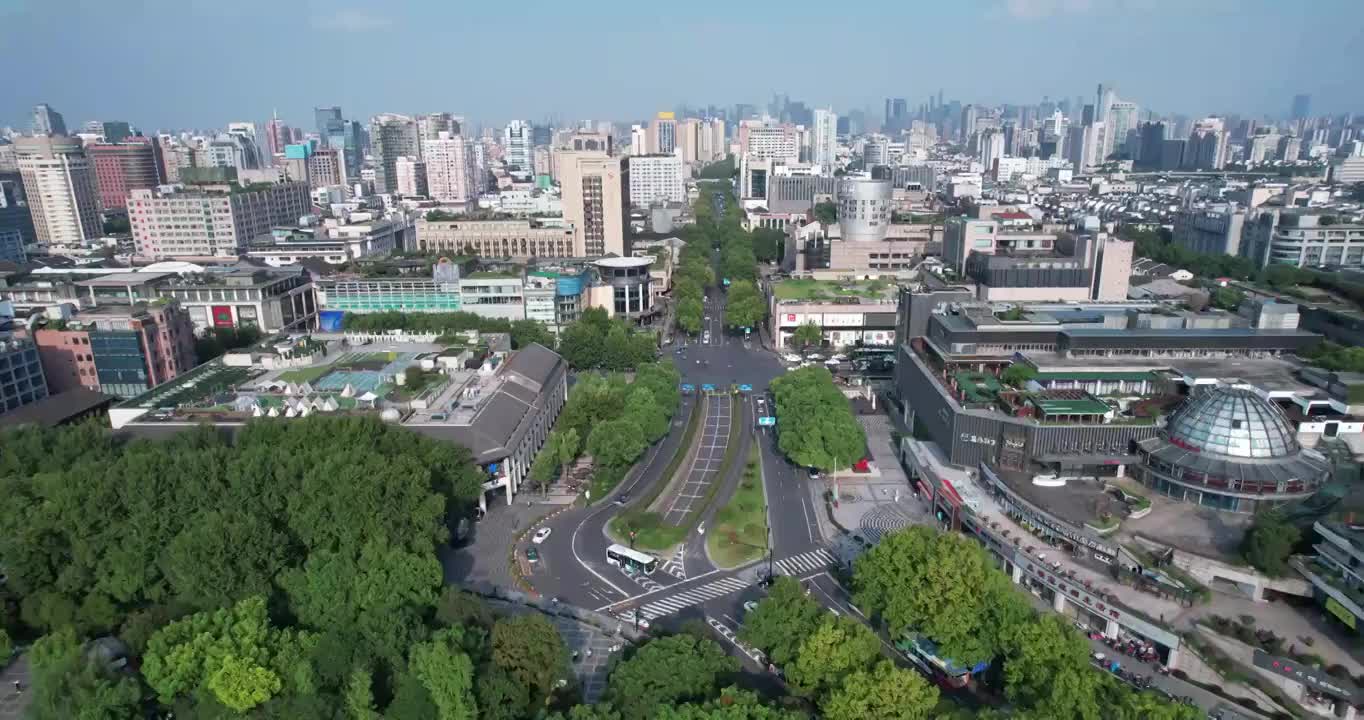 杭州西湖区城市建筑航拍视频素材