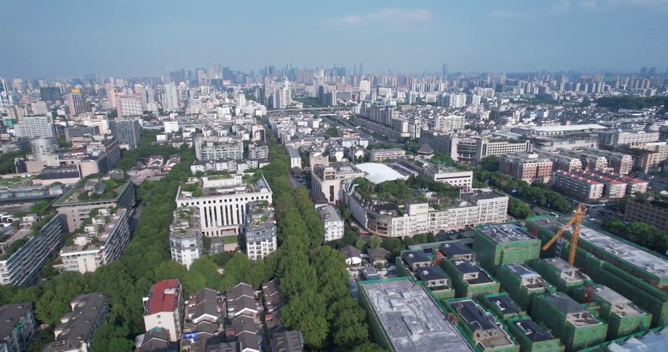 杭州西湖区城市建筑航拍视频素材