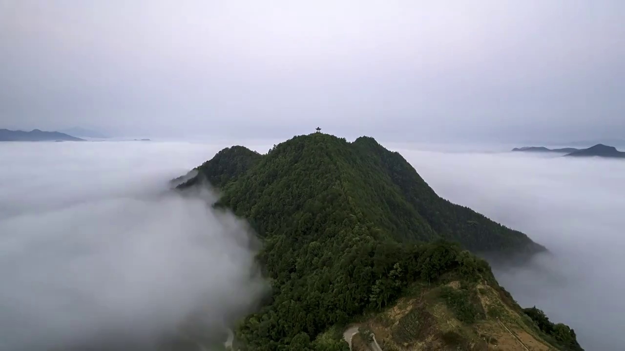 歙县石潭下汰村云海日出航拍视频素材