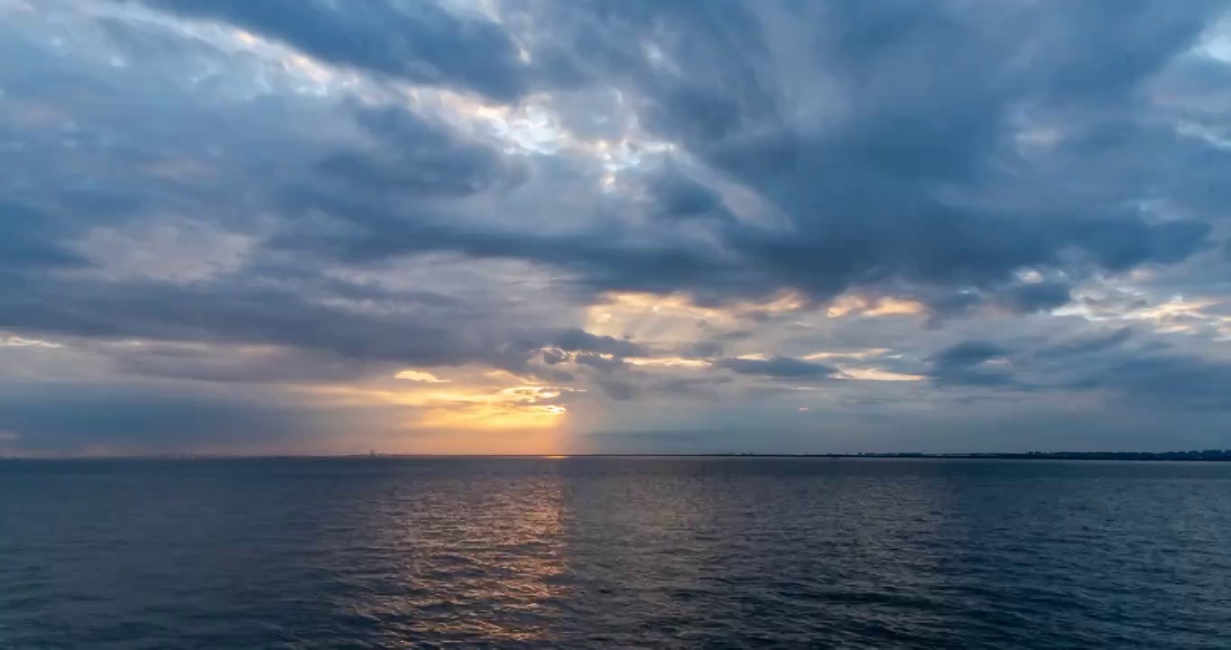 青岛胶州湾海平面延时视频素材