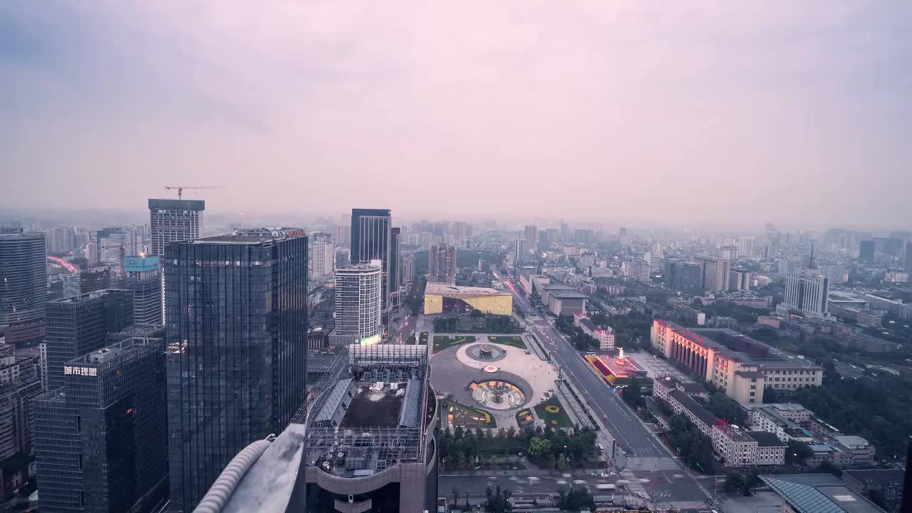 成都天府广场夜景延时视频素材