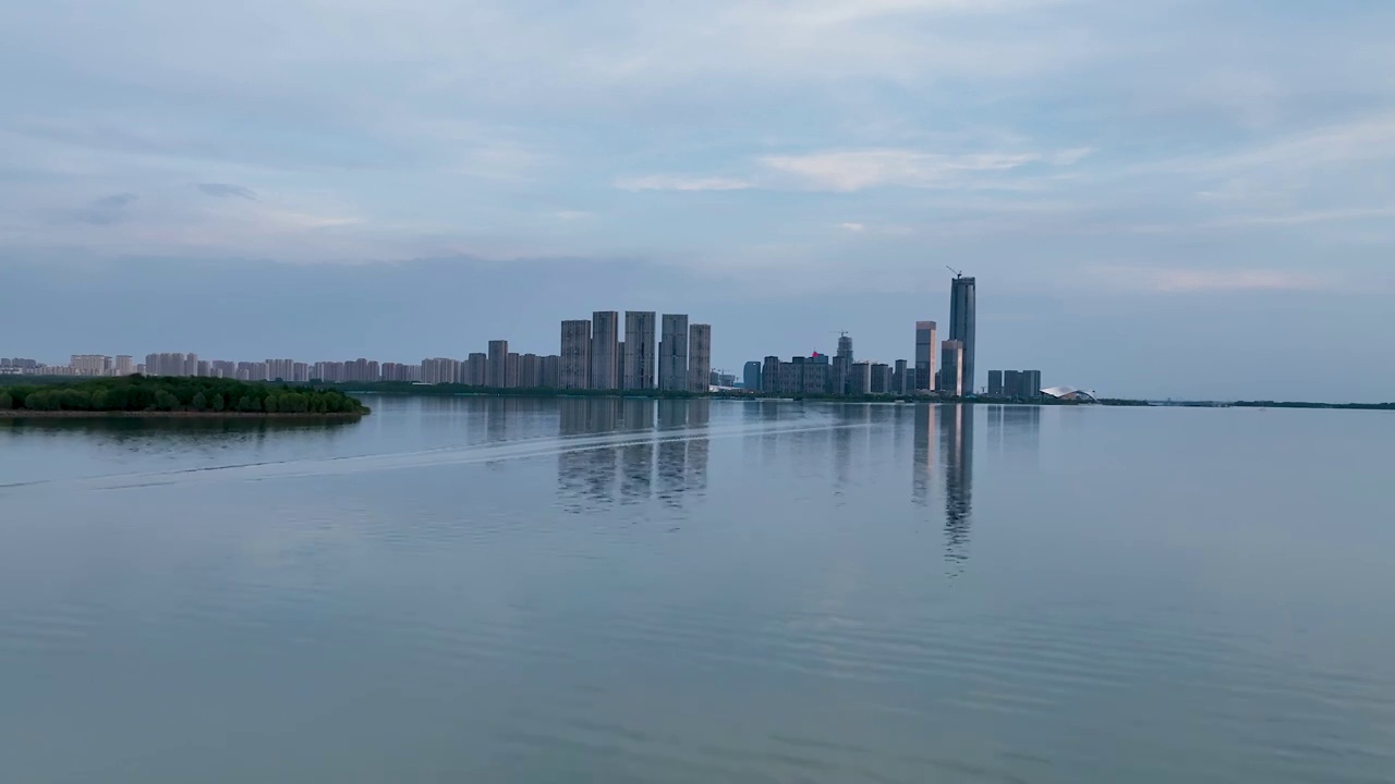 江苏苏州太湖新城航拍视频素材