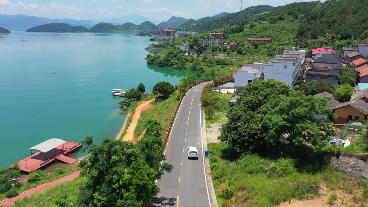 航拍湖南郴州市资兴市东江湖景区视频素材