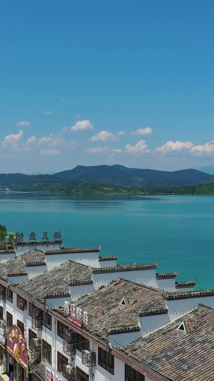 航拍湖南郴州市资兴市东江湖景区视频素材