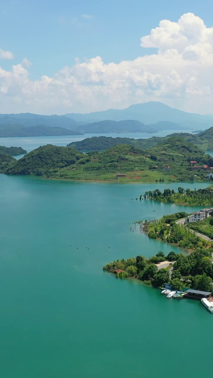 航拍湖南郴州市资兴市东江湖景区视频素材