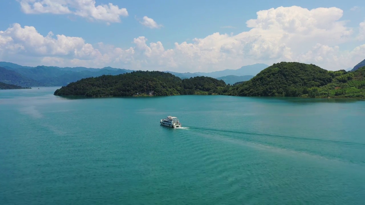 航拍湖南郴州市资兴市东江湖景区视频素材