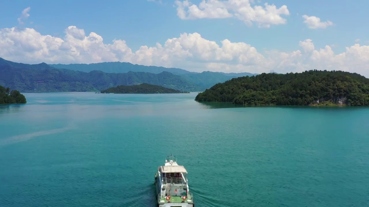 航拍湖南郴州市资兴市东江湖景区视频素材