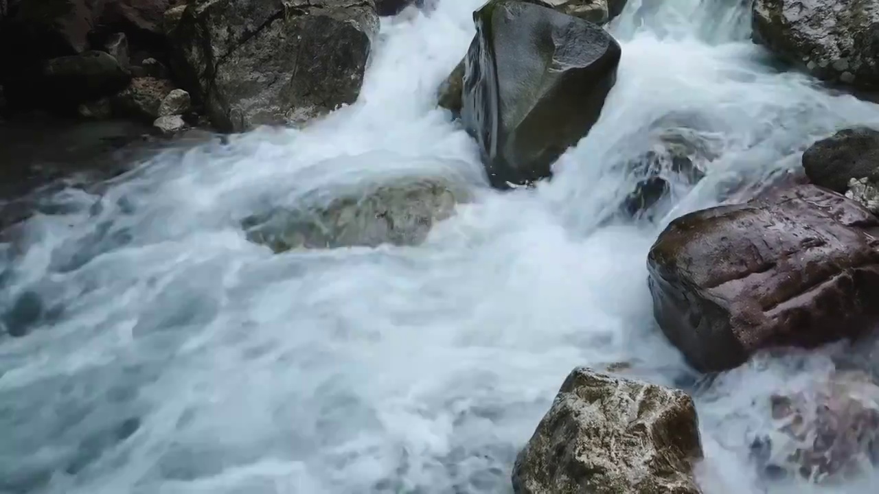 大山深处清澈溪流视频素材