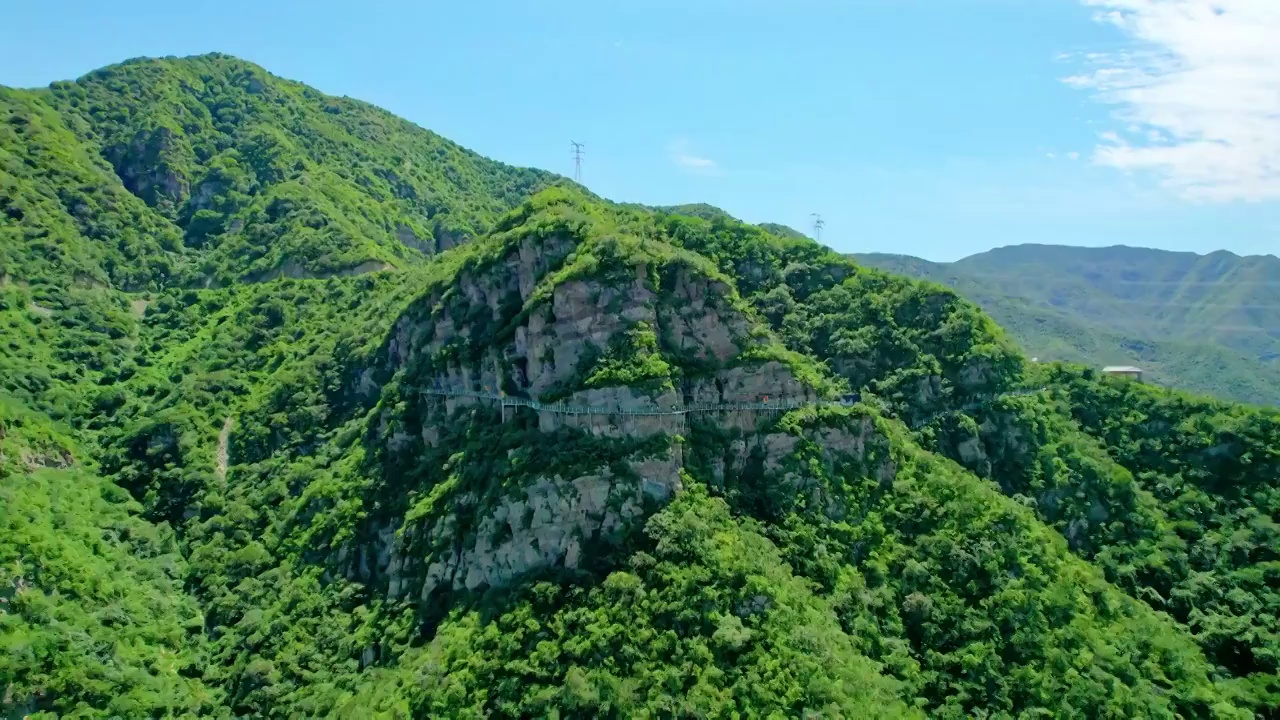 北京门头沟京西古道自然风光航拍视频素材